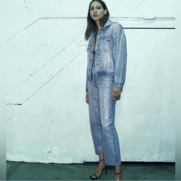 Zara Rhinestone Jeans - Picture 1 of 4